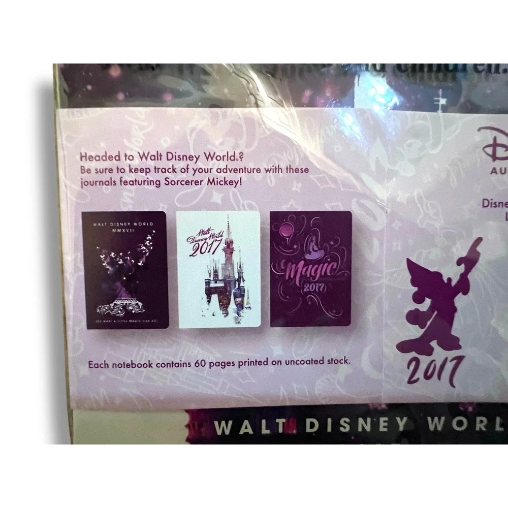 NIB Disney Parks Set of 3 Notebooks Walt Disney World 2017 Vacation WDW Souvenir